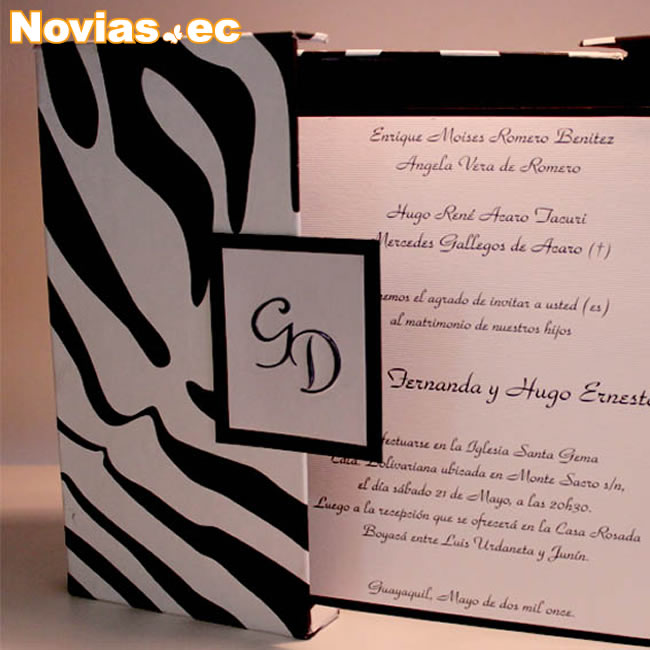 invitaciones color blanco y negro